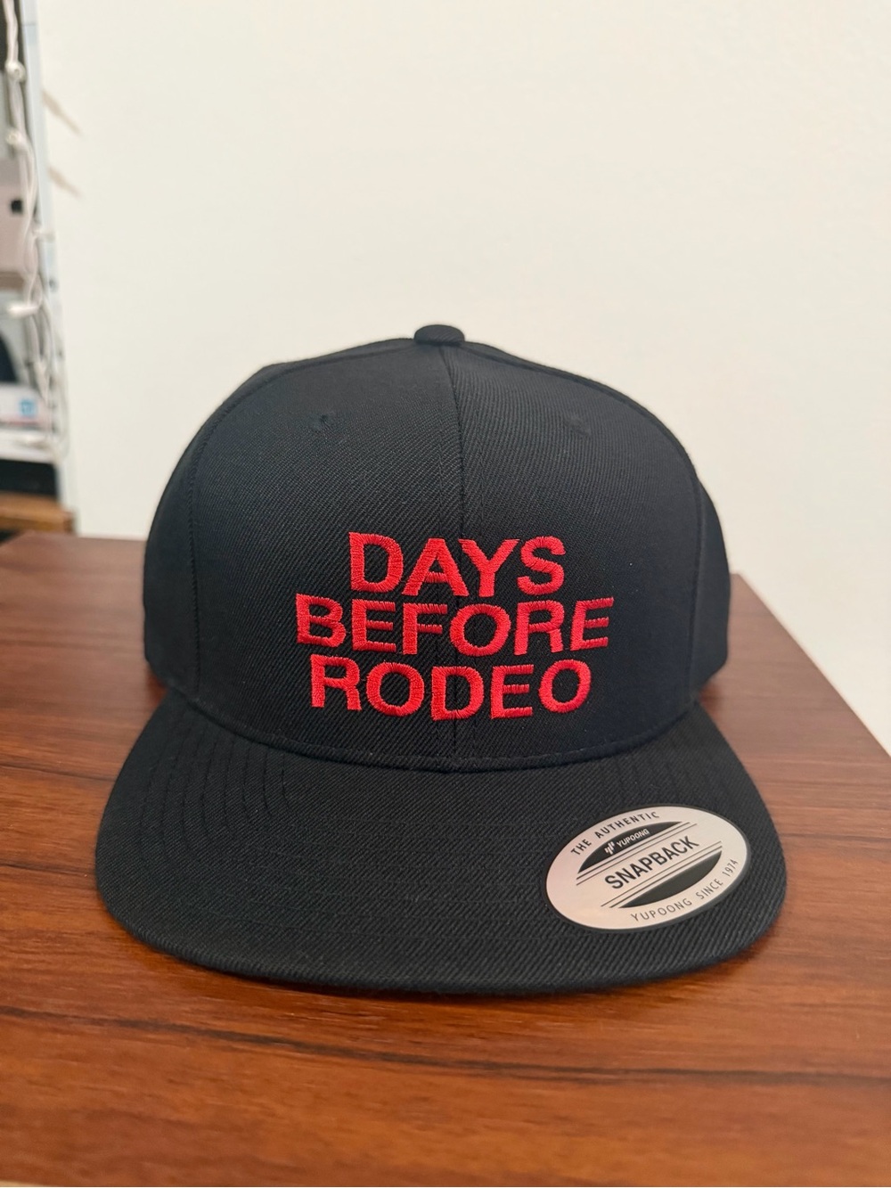 Days Before Rodeo Black Travis Scott Mixtape Snapback Hat with Red Embroidery